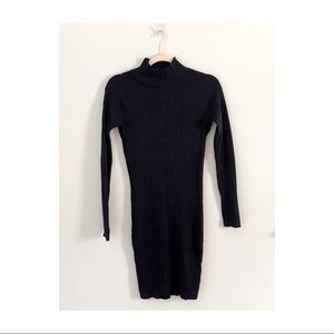 H&M Navy Blue Ribbed MIDI Dress